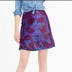 VGUC J. Crew Floral Jacquard Skirt Size 00